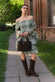 Short Gipsy Dress Turquoise Boat Neck woman Barone firenze - 4