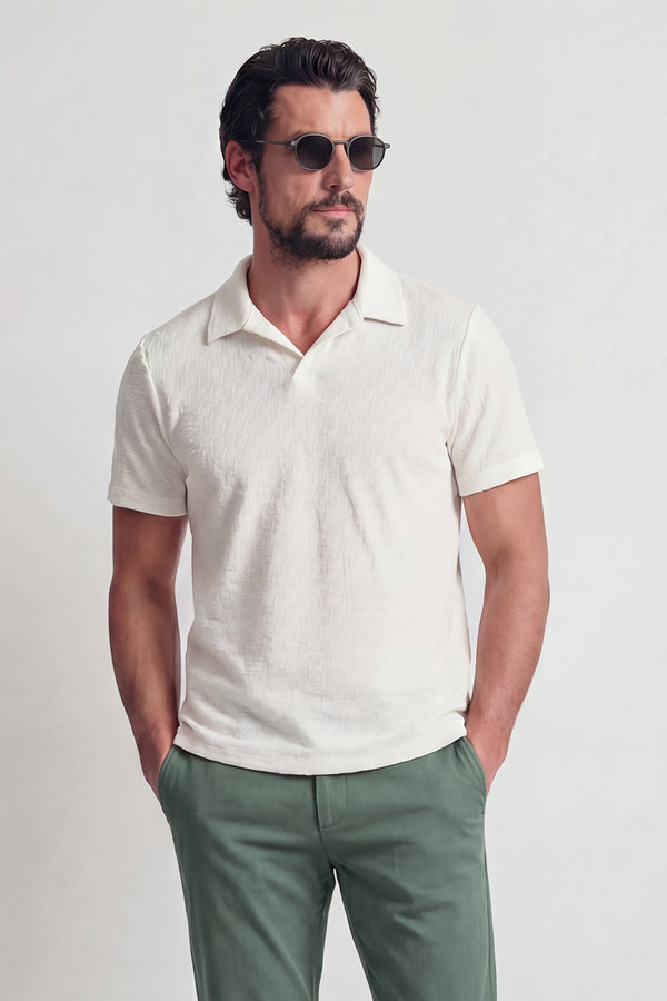 Men's White Polo Shirt man Barone firenze