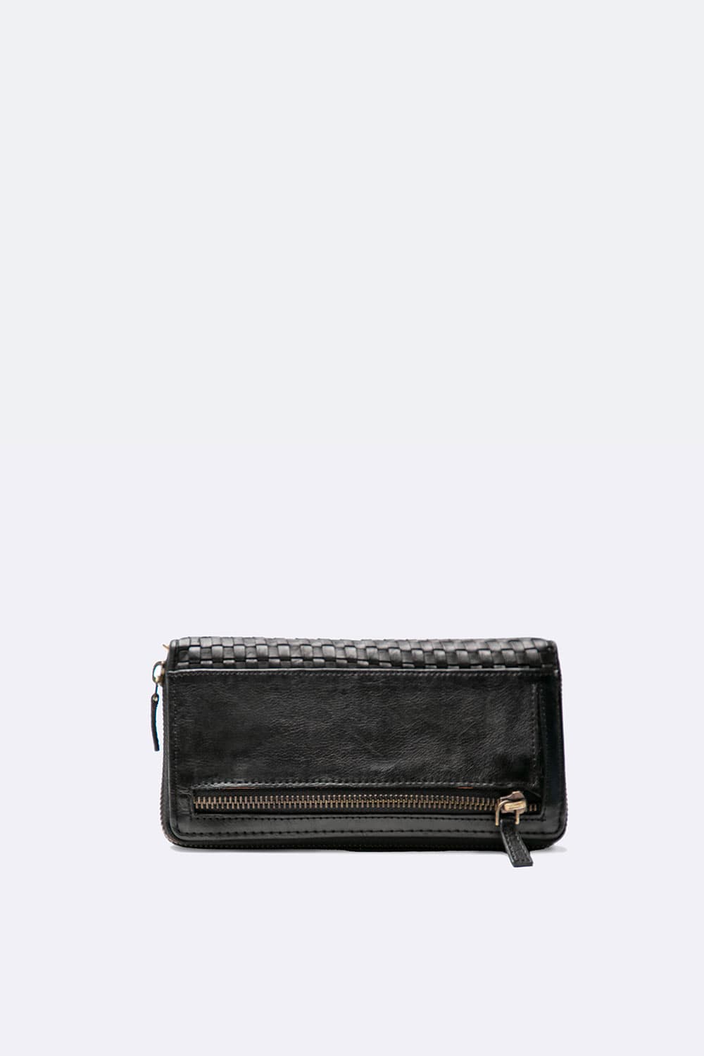 Large Woven Wallet in Black unisex Barone firenze - 3