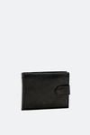 Oiled Wallet Black with Button   Barone firenze - 1
