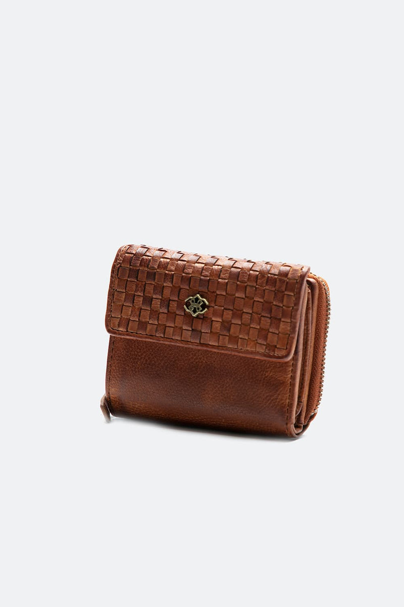 Portafoglio Intreccio Bottone e Liscio Cuoio unisex Barone firenze - 3