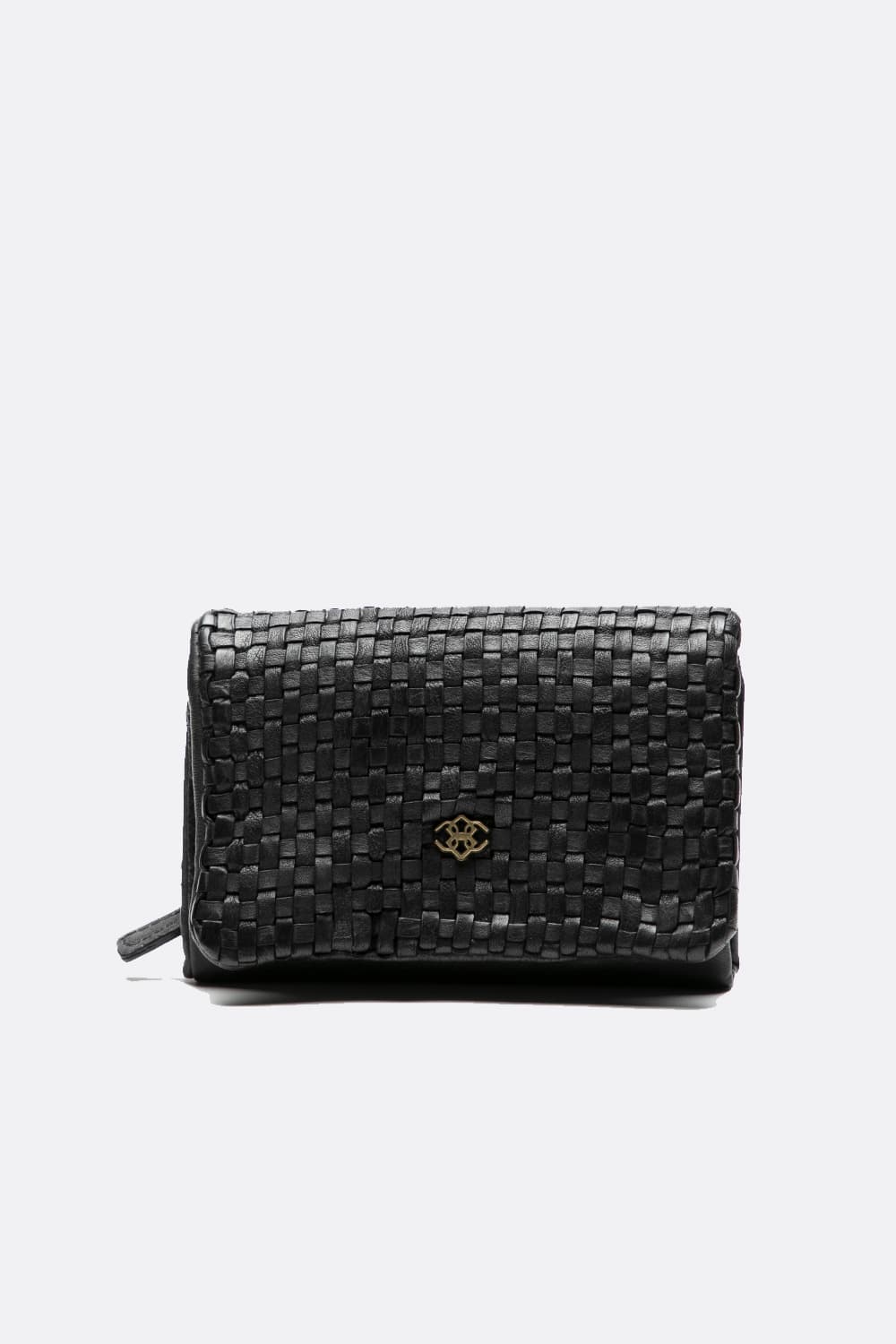Medium Black Intreccio Wallet unisex Barone firenze - 2
