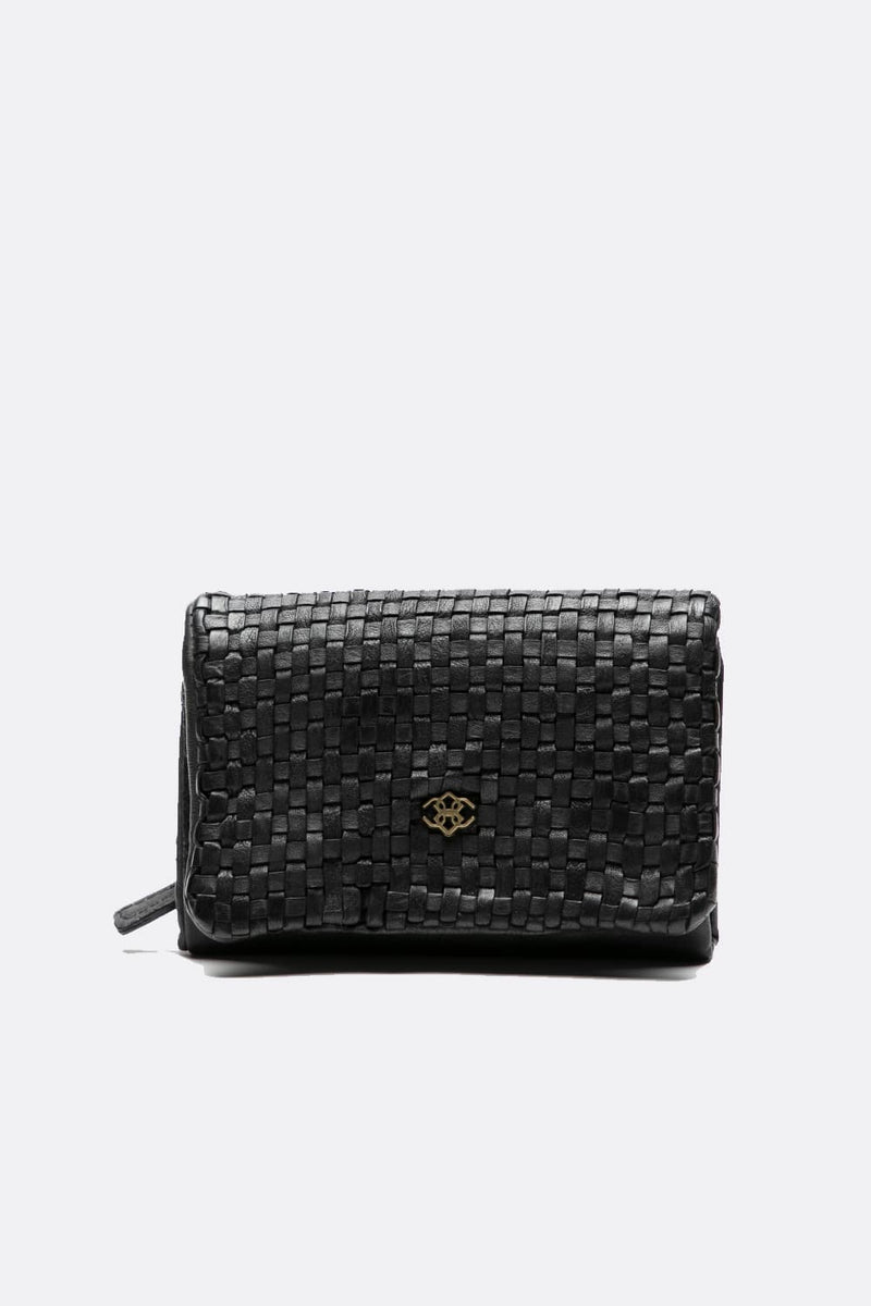 Medium Black Intreccio Wallet unisex Barone firenze - 2