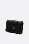 Medium Black Intreccio Wallet unisex Barone firenze - 3