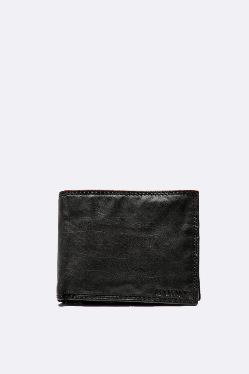 Portafoglio Basic Vintage Nero unisex Barone firenze - 3