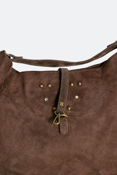 Prato Suede in Leather Dark Brown