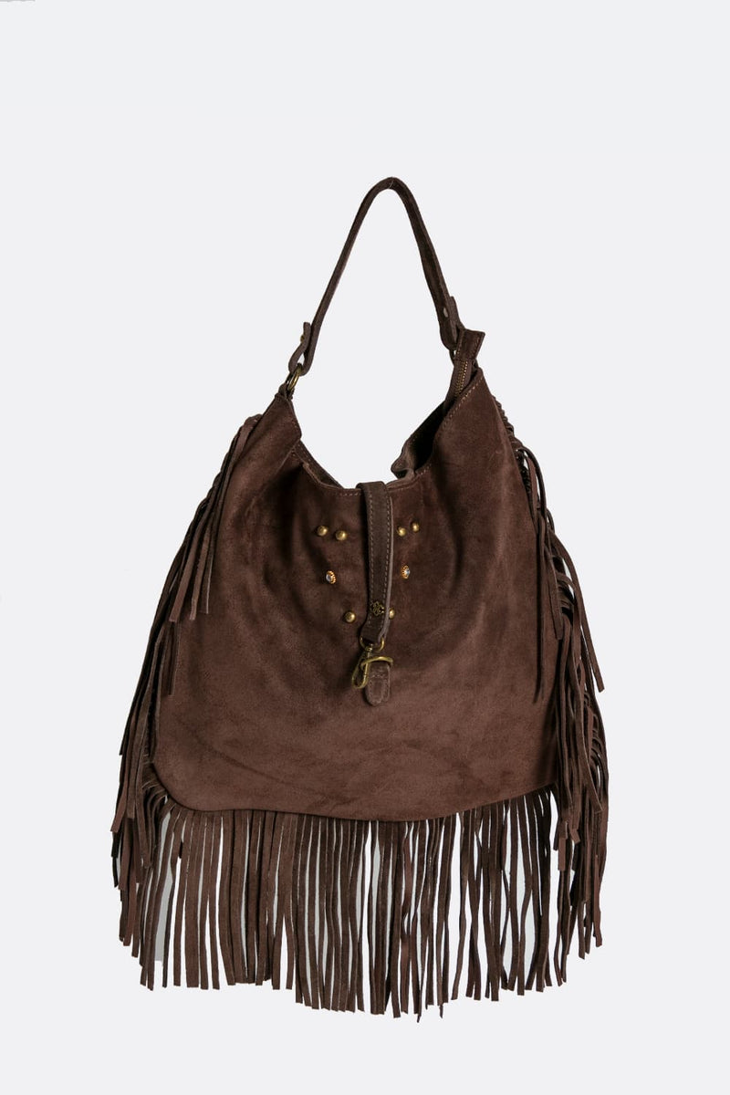 Prato Suede in Leather Dark Brown woman Barone firenze - 5