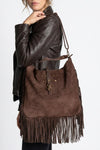 Prato Suede in Leather Dark Brown woman Barone firenze - 2
