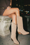 Dante Suede Cowboy Boots in Beige woman Barone firenze - 10
