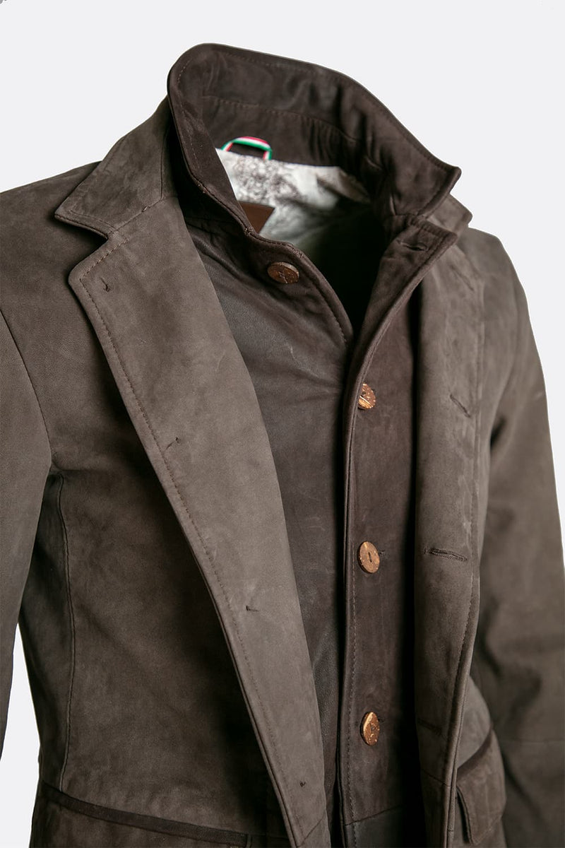 Renga Nubuck Dark Brown man Barone firenze - 8