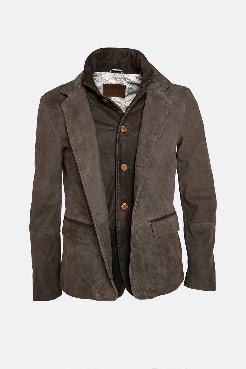 Renga Nubuck Dark Brown man Barone firenze - 5