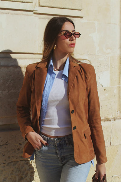 Rose Suede Blazer