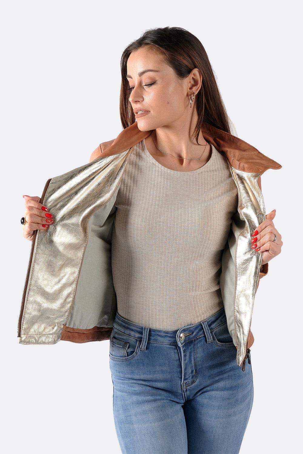 Sally Bis Neck Gold woman Barone firenze - 3