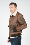 Aviator Shearling Style Dark Brown man Barone firenze - 7