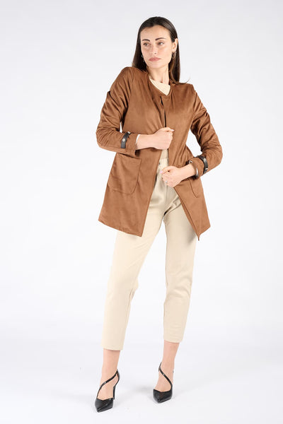 Alcantara Duster Coat in Tan