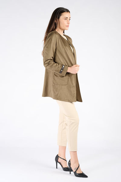 Alcantara Duster Coat in Green
