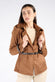 Short Alcantara Trench Coat in Tan woman Barone firenze - 1