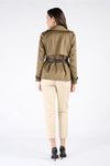 Short Alcantara Trench Coat in Green woman Barone firenze - 5
