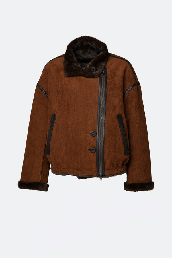 Viktoria Shearling Style Cuoio/Cioccolato woman Barone firenze