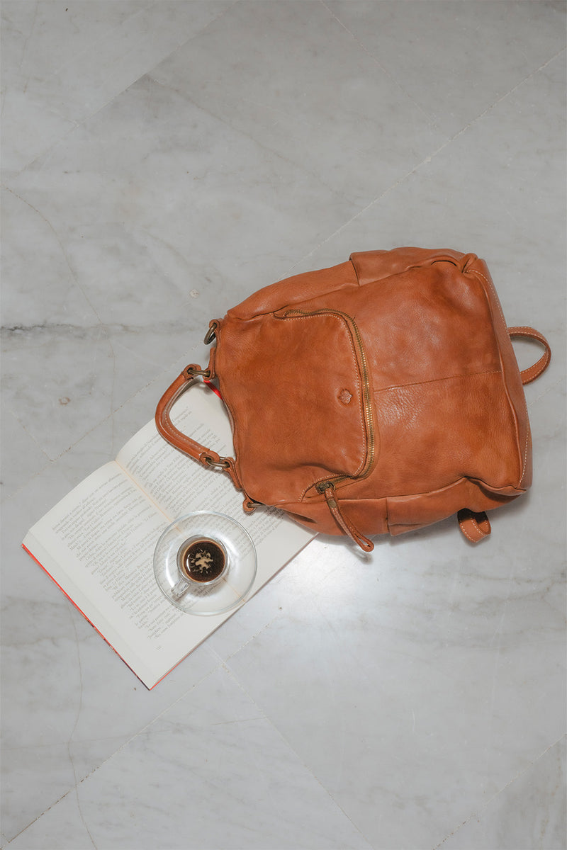 Arezzo Tan Backpack unisex Barone firenze - 4