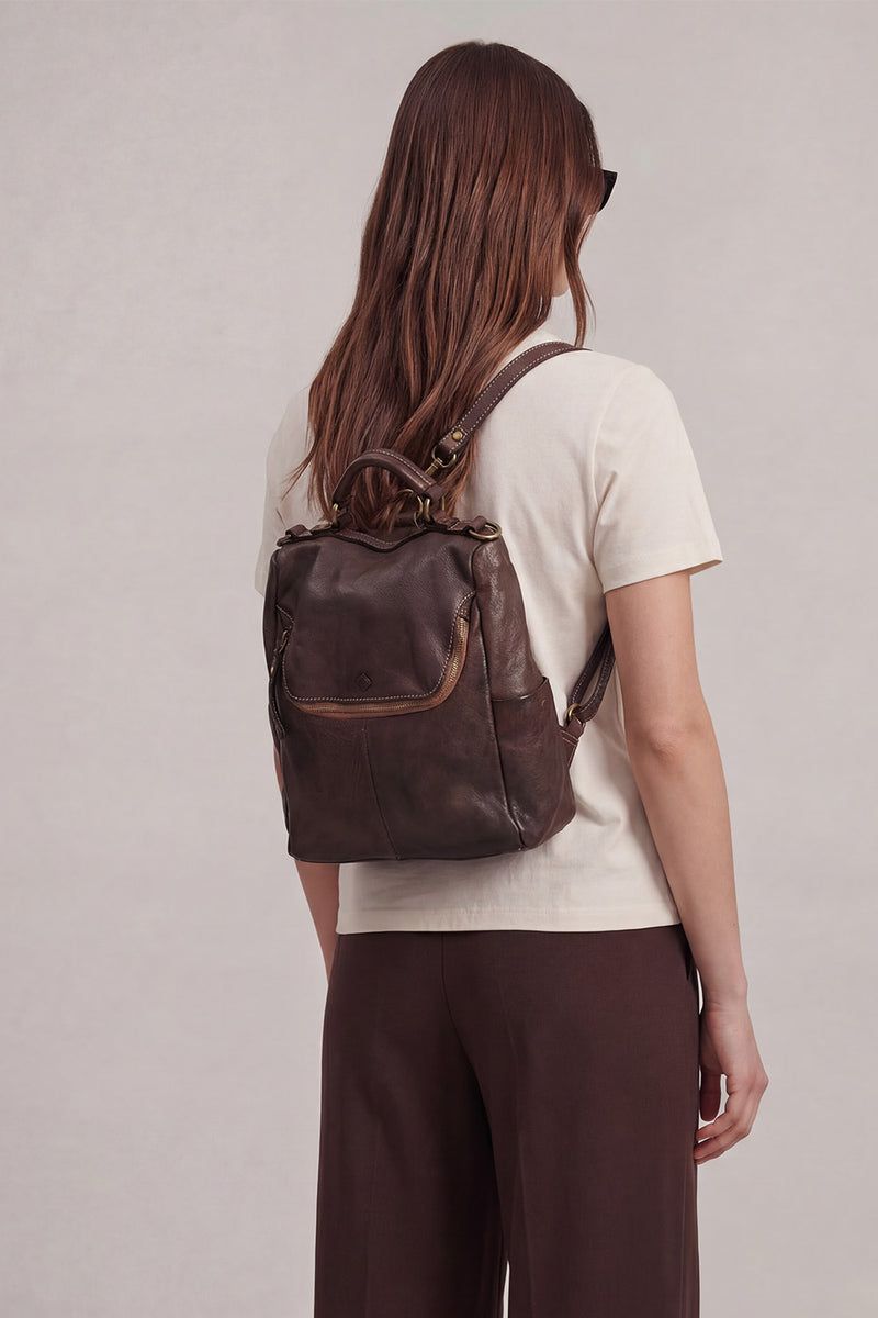 Arezzo Dark Brown Backpack unisex Barone firenze - 4