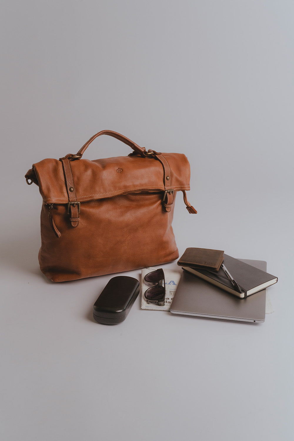 BRN - 050 Backpack in Cuoio unisex Barone firenze - 2