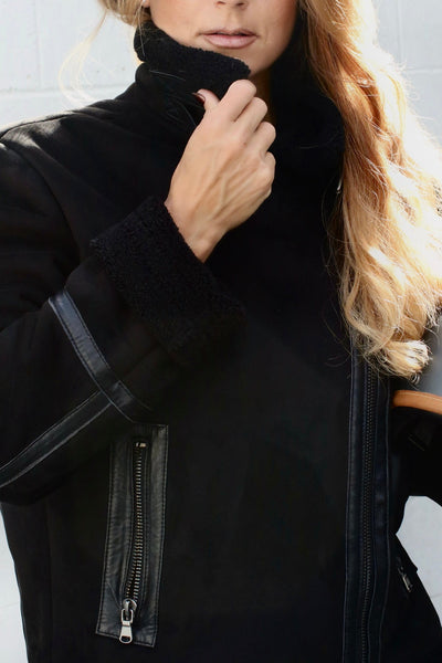 Chiodo Shearling Style Women's Black