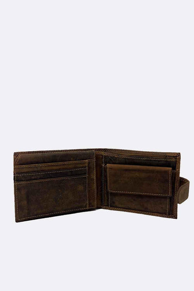 Oiled Wallet with Button 