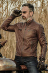 Michele Leather Jacket with Stitching man Barone firenze - 3