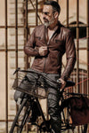 Michele Leather Jacket with Stitching man Barone firenze - 7