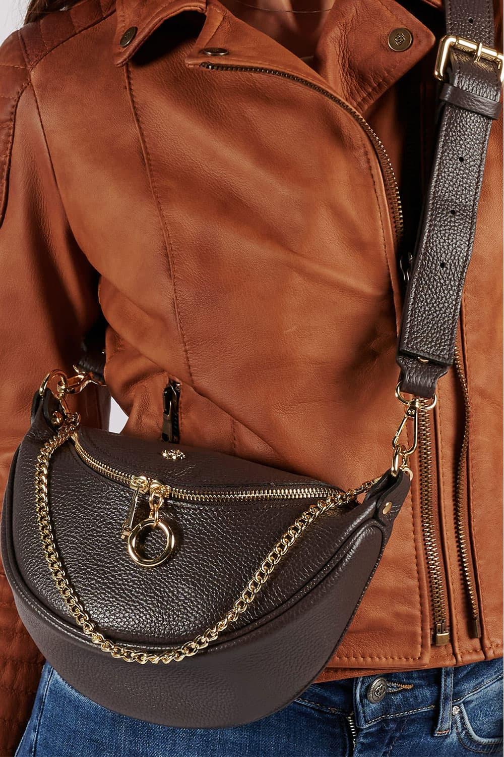 Bea Pouch Dark Brown woman Barone firenze - 4