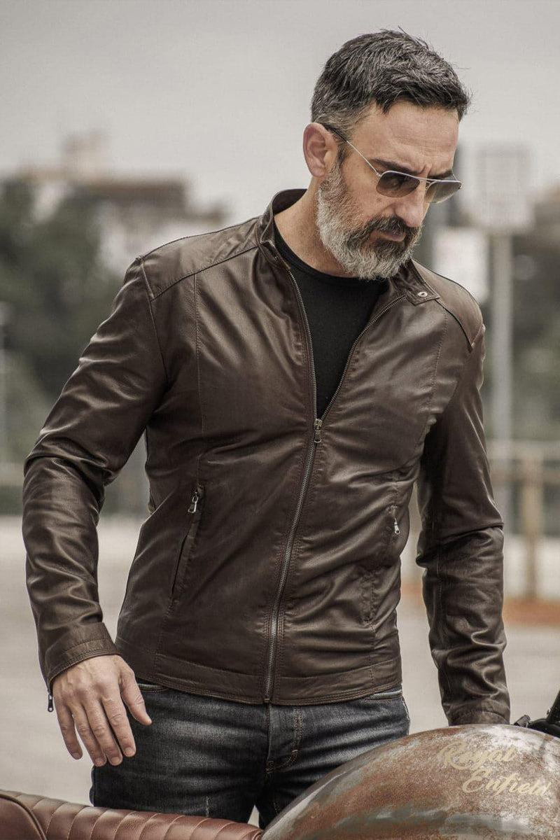 Massi Dark Brown Jacket  man Barone firenze - 4