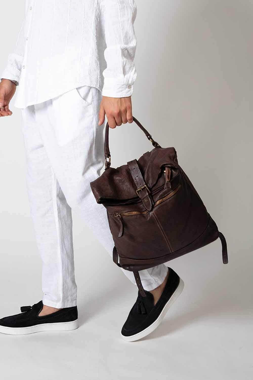 Grosseto Dark Brown Backpack unisex Barone firenze - 9